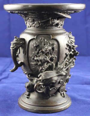 Bronze Dragon And Phoenix Vase