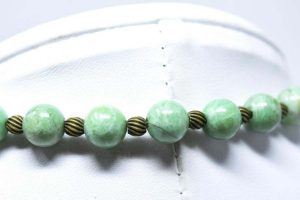 Jade Bead & Bi Disc Necklace