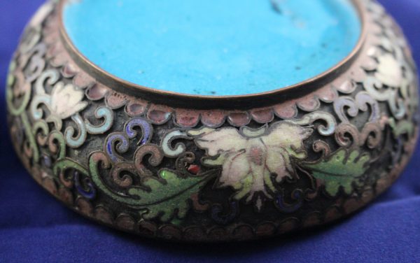 Champlevé Enamel Lotus Box and Cover