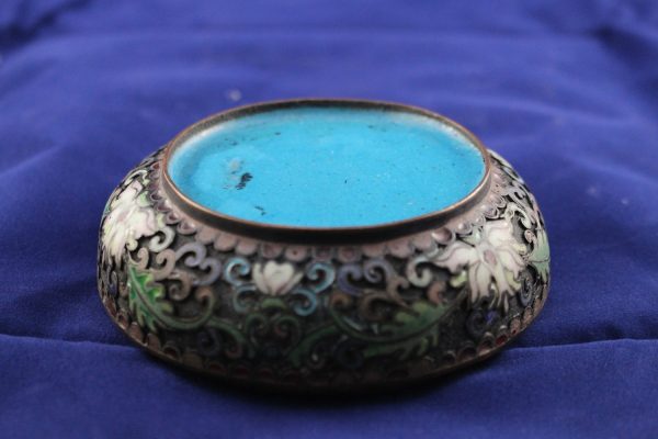 Champlevé Enamel Lotus Box and Cover