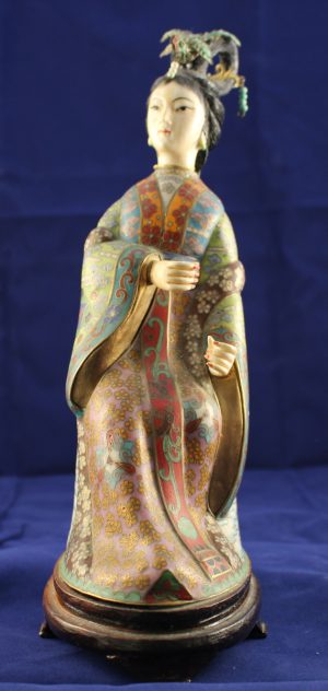Cloisonné Enamel and Bone Figure of a Lady